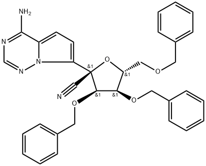(2R,3R,4R,5R)-2-(4-aminopyrrolo[2,1-f][1,2,4]triazin-7-yl)-3,4-bis(benzyloxy)-5-((( బెంజిలాక్సీ)మిథైల్)టెట్రాహైడ్రోఫ్యూరాన్-2-కార్బోనిట్రైల్