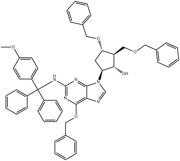 (2R,3S,5S)-3-(బెంజిలాక్సీ)-5-[2-[[(4-మెథాక్సిఫెనిల్)డిఫెనైల్‌మెథైల్]అమినో]-6-(ఫినైల్మెథాక్సీ)-9H-purin-9-yl]-2-(బెంజైలోక్సిమీథైల్ ) సైక్లోపెంటనాల్