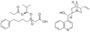(8a,9R)-Cinchonan-9-ol mono[[(S)-[(1R)-2-methyl-1-(1-oxopropoxy)propoxy](4-phenylbutyl)phosphinyl]అసిటేట్]