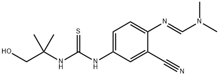 (E)-N'-(2-cyano-4-(3-(1-hydroxy-2-methylpropan-2-yl)thioureido)phenyl)-N,N-dimethylformimidamide