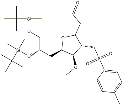 2-(2S,3S,4R,5R)-5-((S)-2,3-bis(tert-butyldimethylsilyloxy)propyl)-4-methoxy-3-(tosylmethyl)tetrahydrofuran-2-yl)అసిటాల్డిహైడ్