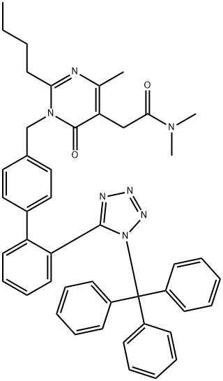 2-Butyl-1,6-dihydro-N,N,4-trimethyl-6-oxo-1-[[2'-[1-(triphenylmethyl)-1H-tetrazol-5-yl][1,1'- బైఫినైల్]-4-యల్]మిథైల్]-5-పిరిమిడినాసెటమైడ్
