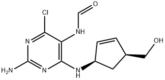N-[2-Amino-4-chloro-6-[[(1R,4S)-4-(హైడ్రాక్సీమీథైల్)-2-cyclopenten-1-yl]amino]-5-pyrimidinyl]formamide