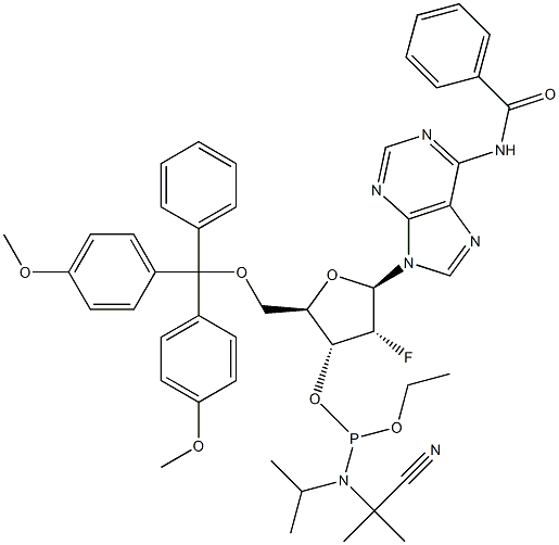 N-Benzoyl-5'-O-[bis(4-methoxyphenyl)phenylmethyl]-2'-deoxy-2'-fluoroadenosine 3'-[2-cyanoethyl N,N-bis(1-methylethyl)phosphoramidite]