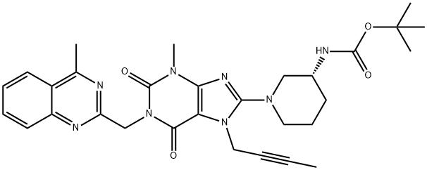Tert-butyl((3s)-1-(7-(but-2-yn-1-yl)-3-Methyl-1-((4-Methylquinazolin-2-yl)Methyl)-2,6-dioxo- 2,3,4,5,6,7-హెక్సాహైడ్రో-1h-పురిన్-8-yl)పిపెరిడిన్-3-yl)కార్బమేట్